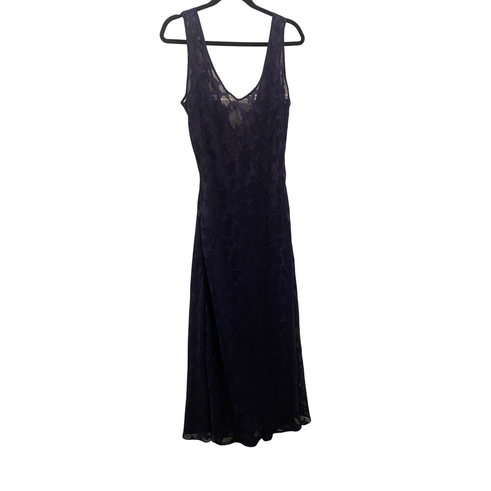 Victoria's Secret Purple Embroidered Sheer Mesh Slip Nightgown Med whimsical
